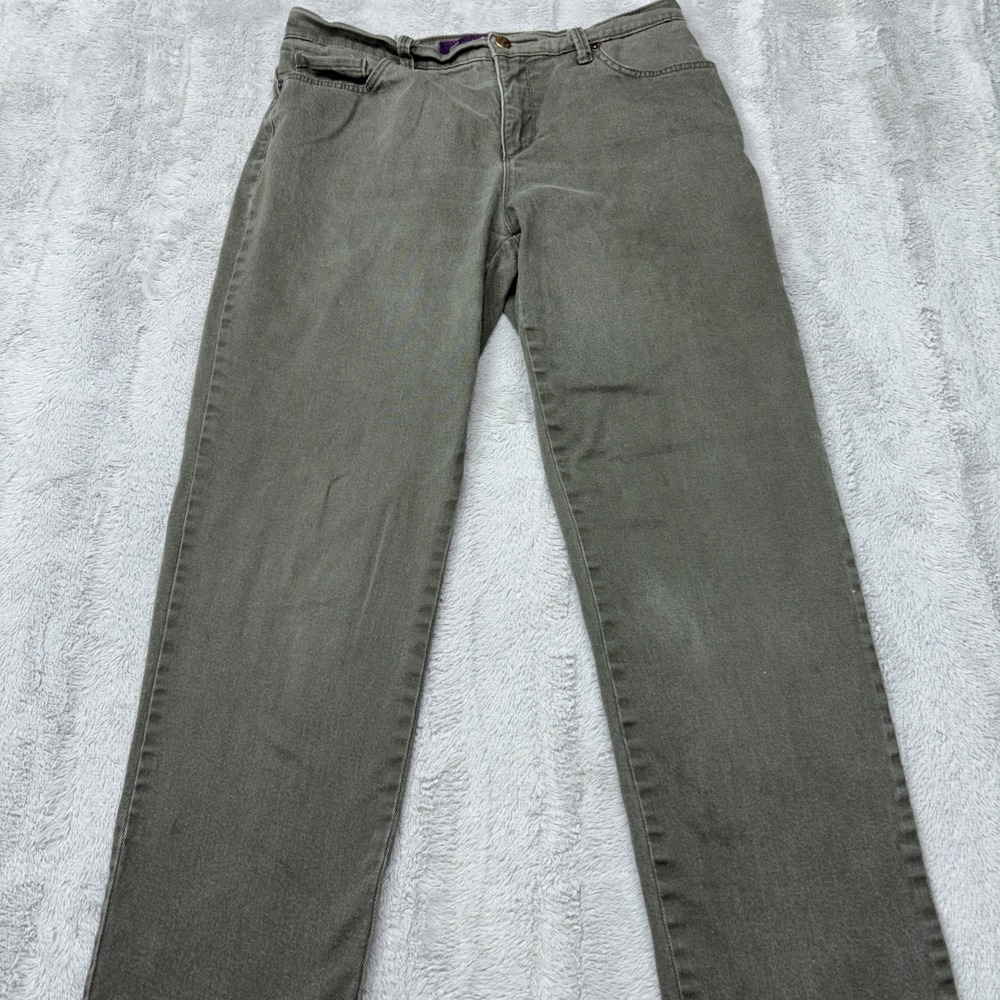 Womens Gloria Vanderbilt Jeans Amanda High Rise Tapered Green Sz 6‎